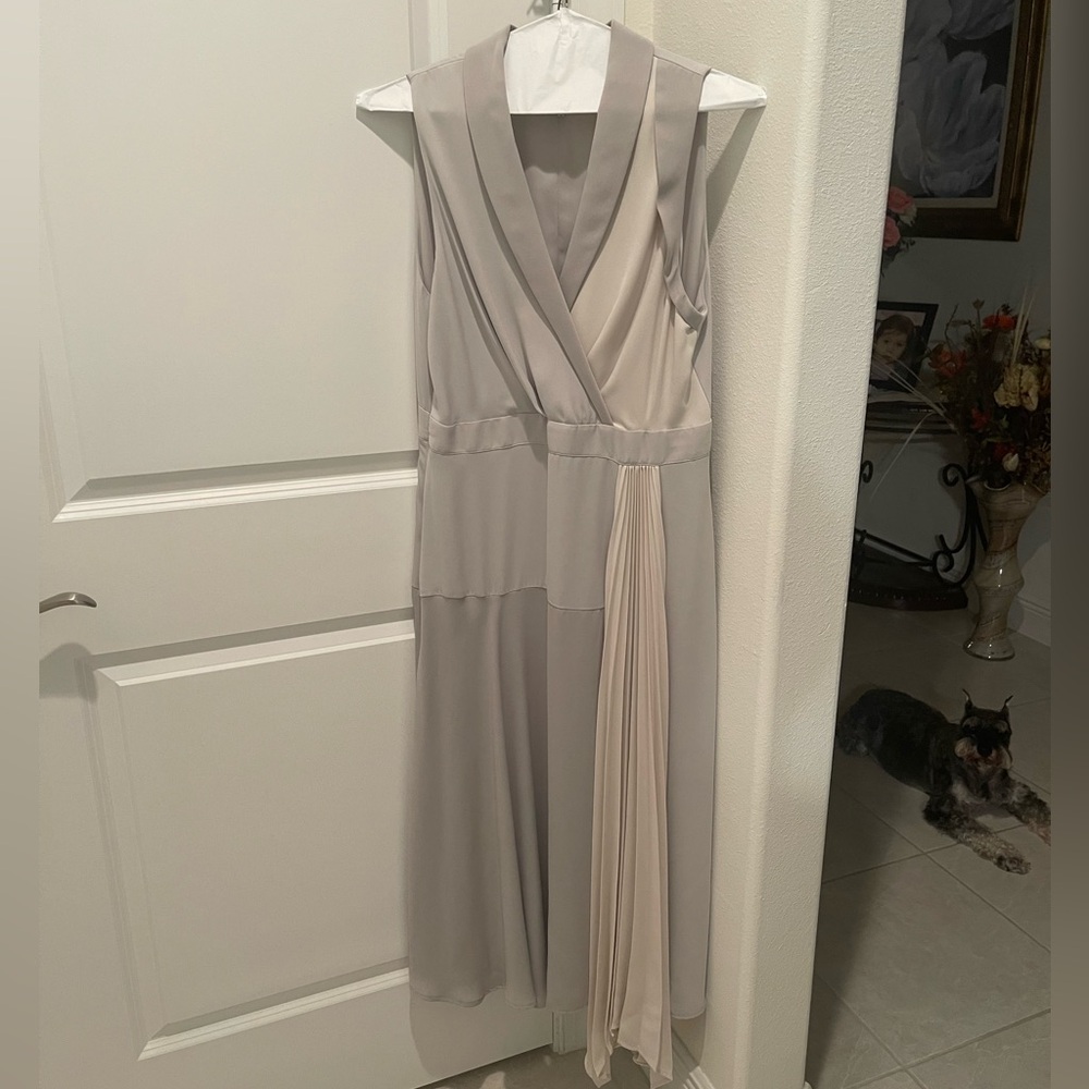 Reiss Lilac (2-tone) Claire Pleated Fitted Midi Dress - Picture 4 of 7